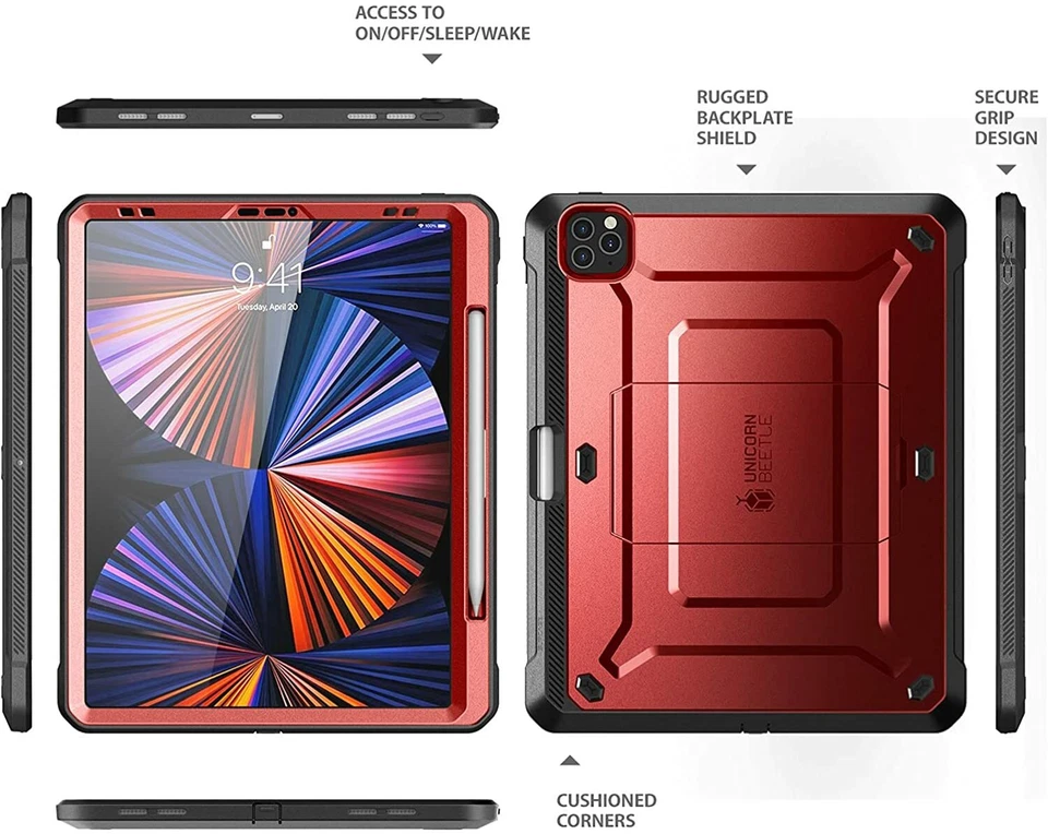 For iPad Pro 12.9" (6th/5th/4th Gen) 2022, SUPCASE w/ Pen Slot Case Screen Cover - Image 2 of 4