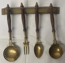 Lot of 4 Antique Brass or Bronze Kitchen Utensils? Different Utensil