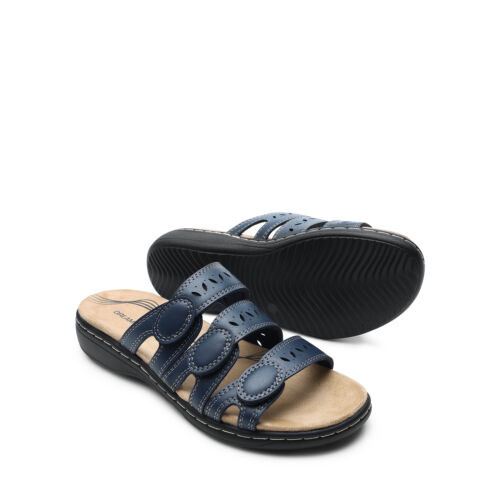 Women Arch Support Casual Walking Sandals Low Wedge Slide Flat Sandals - Picture 18 of 32