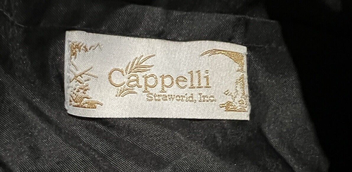 Cappelli Straworld Embroidered Navy Blue Soft Bag Purse w/straw handles and top - Picture 8 of 10