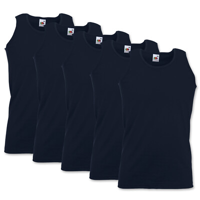 5er Tank Top Fruit of the Loom Set Unterhemd Valueweight Herren Athletic Mix NEU