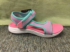 New Girl  s Skechers 86982 On the Go 600 Crush Brights Aqua/Pink Sandals Size 5