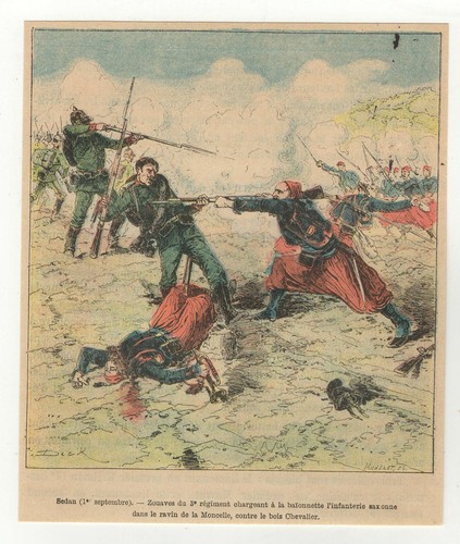 guerre 1870-1871 Français Allemands gravure XIXe Zouaves du 3e régiment /B1FA - Photo 1/1