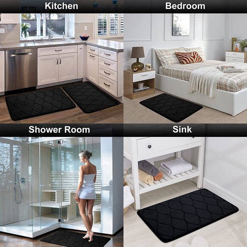 Foam Bathroom Rugs Ultra Soft Non Slip Mat Water Absorbent Washable Shower Floor - Picture 6 of 6