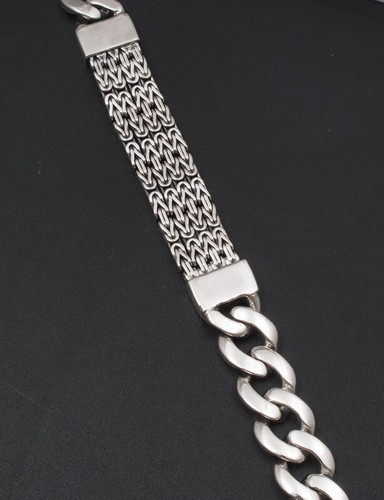56g 9" 23cm multi bali byzantine woven curb 925 sterling silver men bracelet - 第 5/13 張圖片