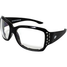 Birdz Eyewear LadyBird Sunglasses with Rhinestones Black Frames  Clear Lenses