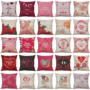 18/'/' Valentine/'s Day Cotton Linen Pillow Case Sofa Cushion Cover Home Decor