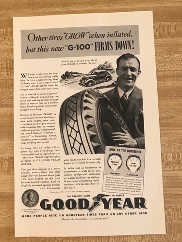 1939 and 1940 National Geographic Magazine Goodyear Tire Ads 3 Different - Picture 2 of 3