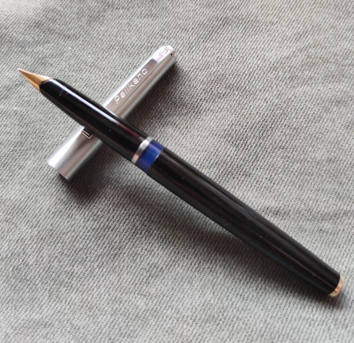 🔴PELIKAN Model ? Pelikano in black - silver fountain pen 鋼筆 万年筆🔴