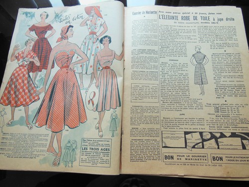 Mode du jour 1952 n°343 robes diner au restaurant robe toile patron - Imagen 5 de 8