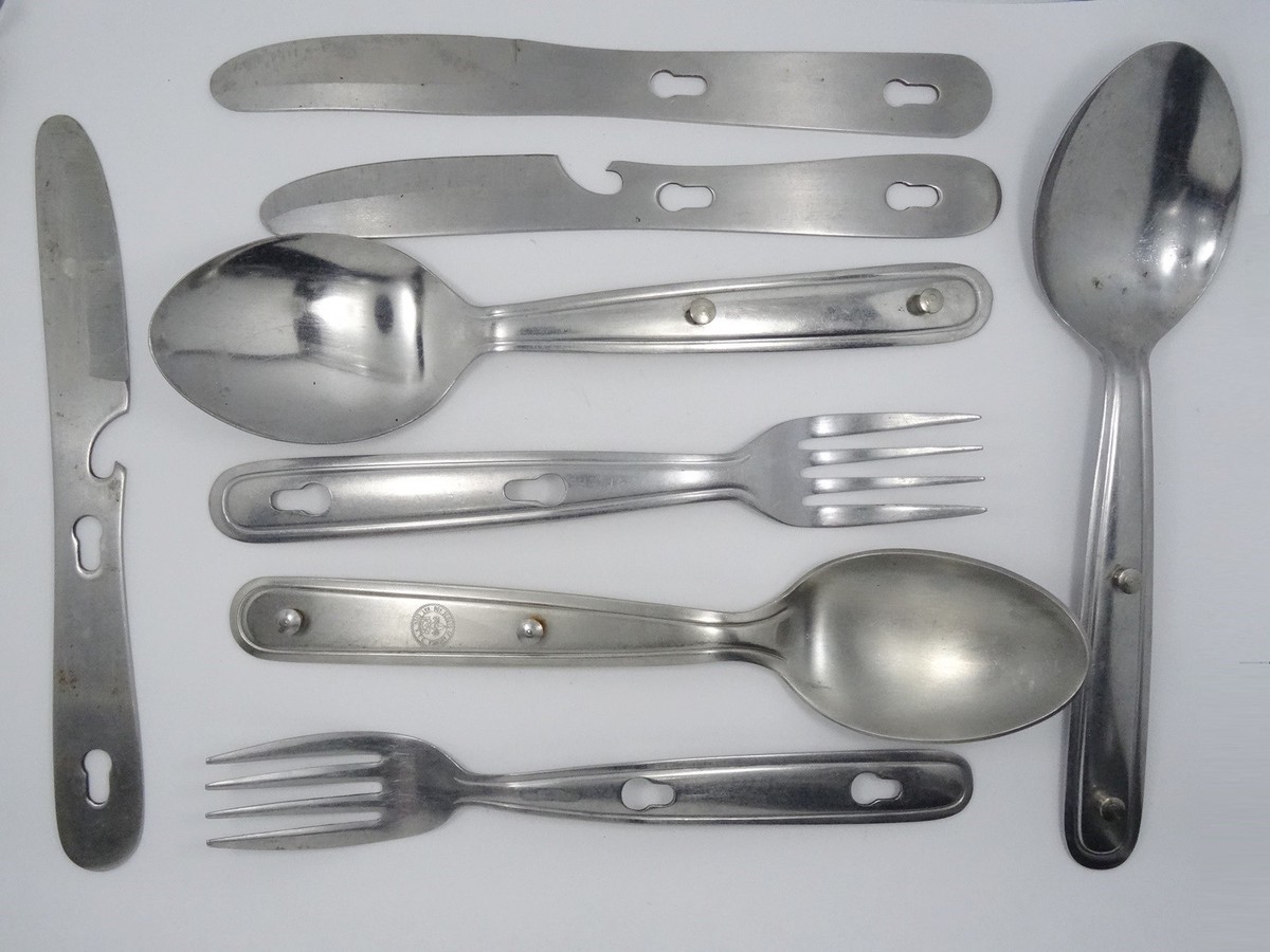 LOT 8 pcs Vintage BOY SCOUT Stainless Steel Knife Fork Spoon 