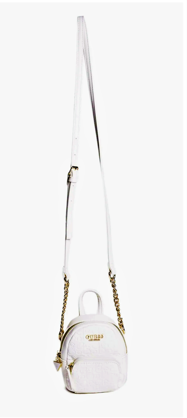 GUESS Evan MINI LOGO CROSSBODY SHOULDER BAG HANDBAG White Leather BNWT