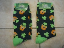 New  2 Pairs Men's Saint Patrick's Novelty Socks  Size: 6-12