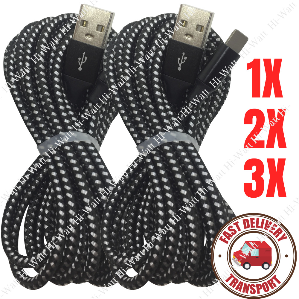 10FT Braided USB Charging Cable For iPhone 11 XR 8 7 Plus iPad Charger Cord Long