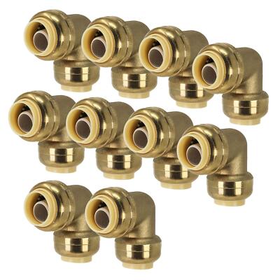 [10-Pack] PROCURU 1/2-Inch Pushfit 90-Degree Elbow, Push-to-Connect Plumbing ...