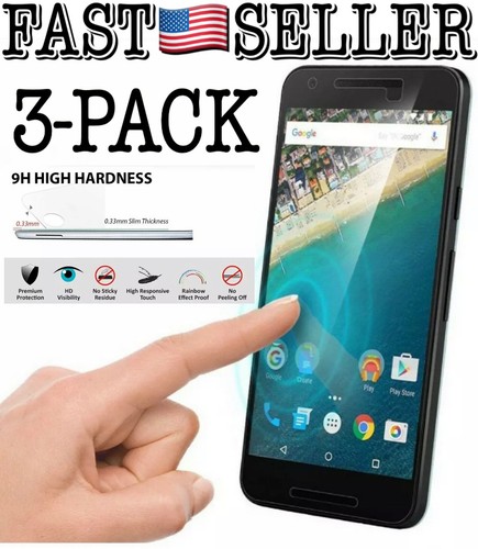 3-Pack Tempered Glass 9H Screen Protector For Google Huawei Nexus 6P - NEW! FAST - Picture 1 of 9