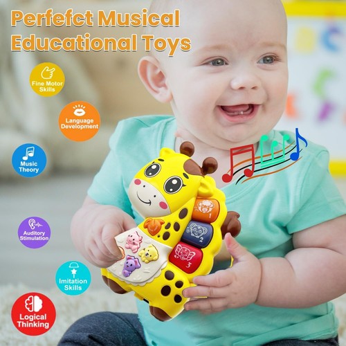 Baby Animal Piano Musical Light Infant Toys Early Education Birthday Gift girraf - Picture 6 of 7