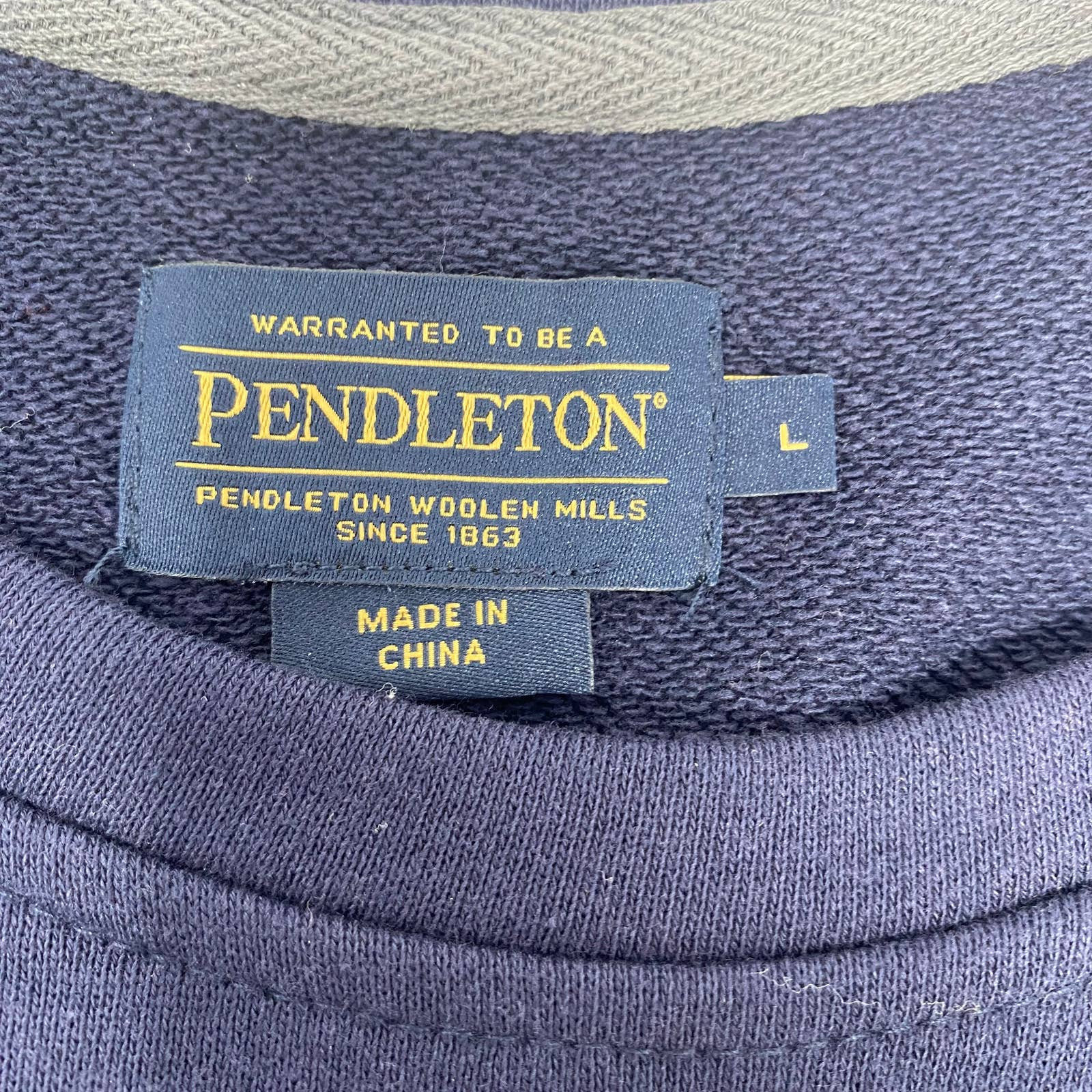 Pendleton Large Navy Blue Pullover Long Sleeve Po… - image 2