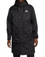 Nike Stadium Club Men's Black Full Length Parka Jacket FB7320-010 NWT Large