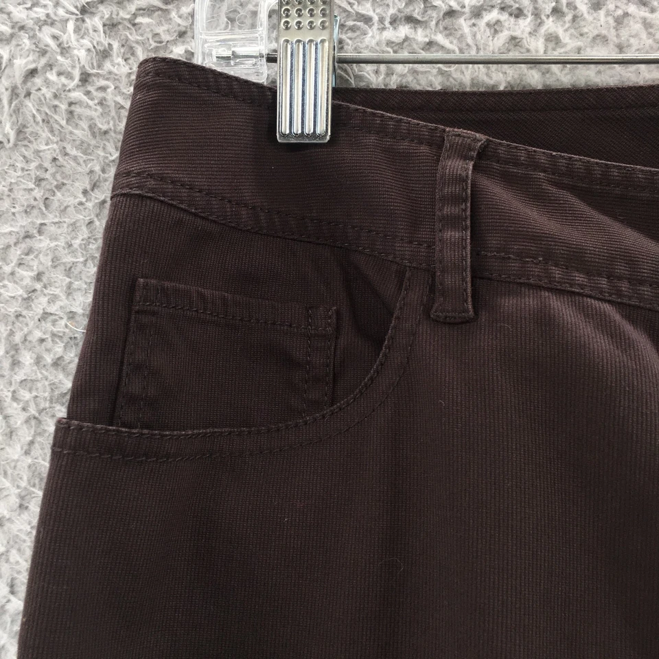Kenneth Cole Tori Wide-Leg Pants Womens 8 (actual 32x32) Brown Cotton Blend Zip - Image 4 of 4