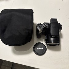 Nikon Coolpix P90 12MP Black Bridge 24X Zoom Digital Camera TESTED No Charger