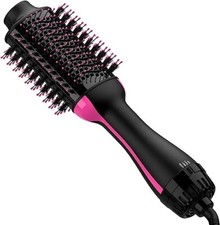 4-in-1 Hair Dryer Styler Brush: Volumizer, Ionic, Ceramic, Titanium - 75MM Oval
