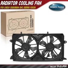 Dual Engine Radiator Cooling Fan w/Shroud Assembly for Chevy Suburban GMC Sierra