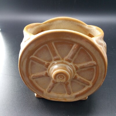 FRANKOMA WAGON WHEEL SUGAR/VASE/TOOTH BRUSH HOLDER BEIGE/BROWN