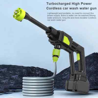 48V Cordless Portable Car High Pressure Washer Jet Water Wash Cleaner Gun US