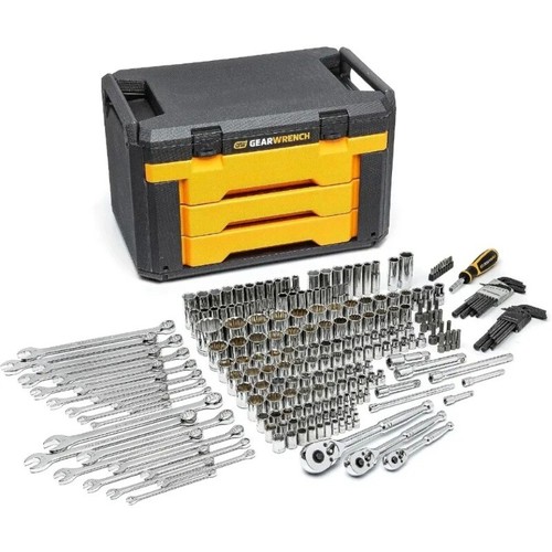 80966 243 Pc. 6 Pt. Mechanics Tool Set in 3 Drawer Storage Box Mechanics Tool - Picture 2 of 10