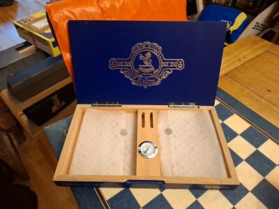 RITZ London Blue Family Reserve leere Holz 12 Zigarren Kisten Humidor 35x18x4cm