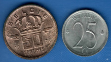 50 C Belgien 1970 niederl.Ausgabe + 25 C 1970 frz. Ausg. Rabatt bitte Text lesen