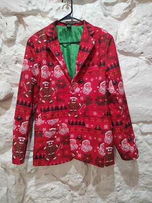 December 25th Ugly Christmas Suit Jacket Size Small Santa