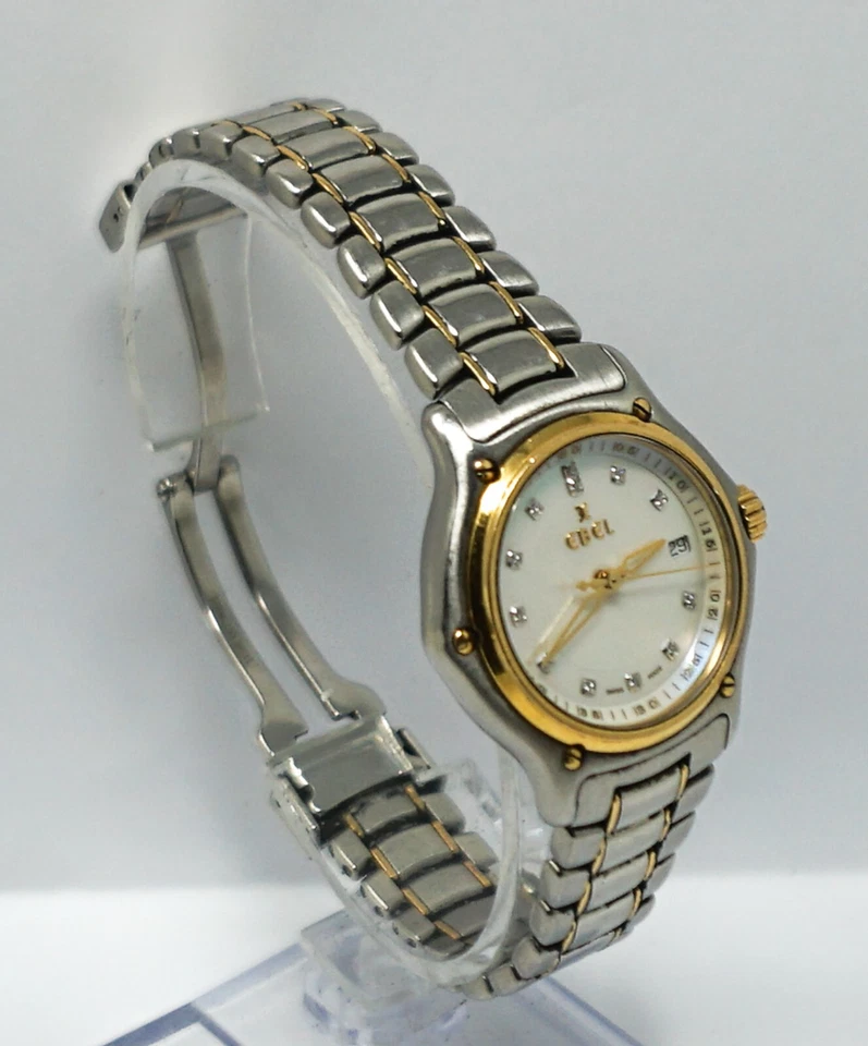 Reloj de pulsera Ebel 1911 para dama de oro de 18 quilates (bisel de oro de 18 quilates, esfera de perlas, #18K-750) Foto 3 de 4