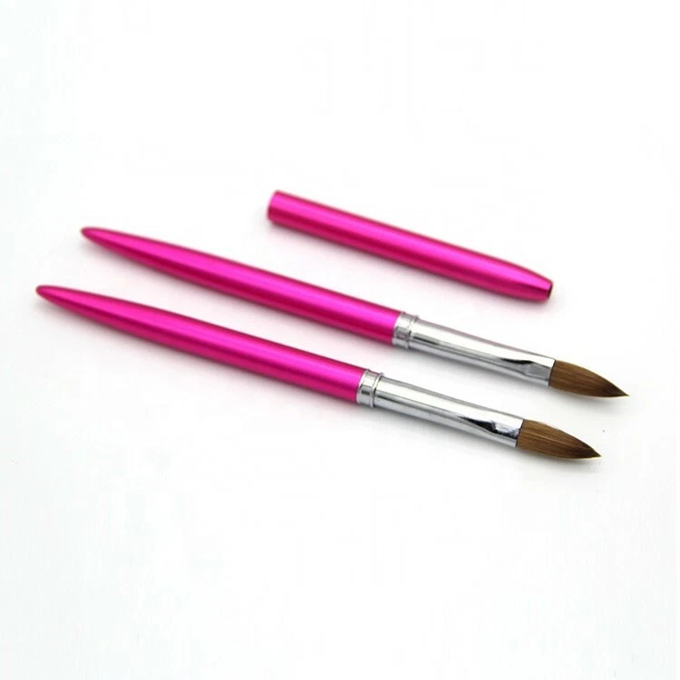 Kolinsky Acrylic Nail Brush Quality Metal Handle With Cap Size 6 to 20 (CRIMPED) - Image 2 of 4