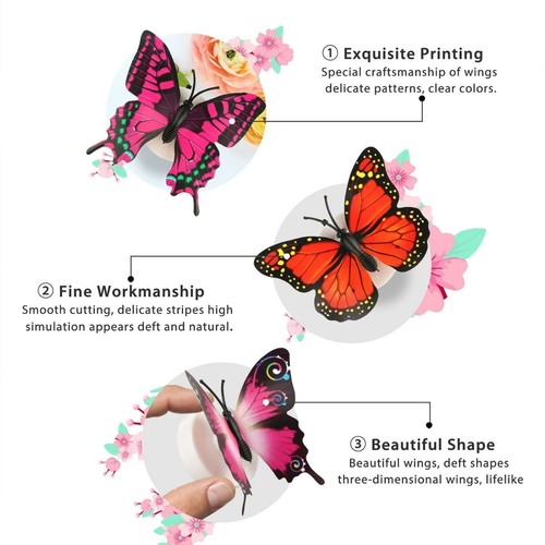 LED Light up Butterflies Night Light Butterfly Decoration Fiber Optic Lamp 10pcs - Picture 9 of 9