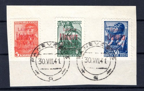 Lithuania Ponewesch 4a,6a,8a Splendid Su Timbrato Luxury Letter Piece BPP (CA7551