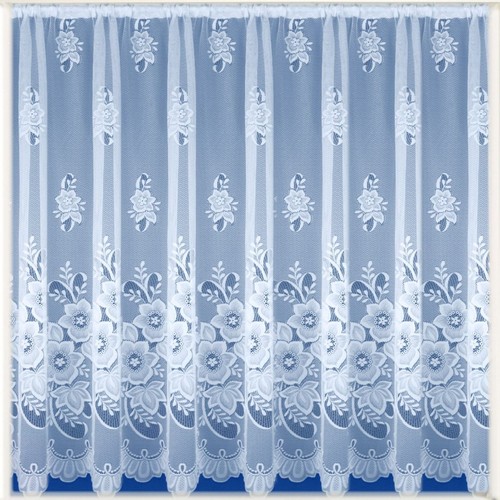 Brilliant White York Flowers aka Meghan Lace Net Curtain Sold by the Metre Wide - Picture 14 of 18