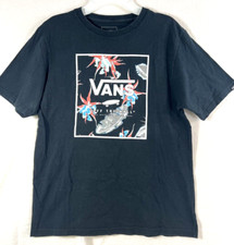 Vans Youth Large Off The Wall Black Floral Skateboard T-Shirt