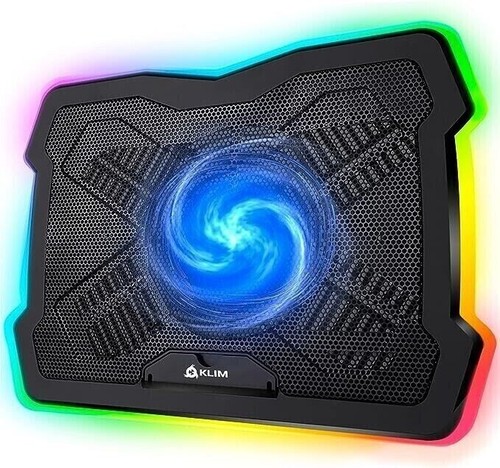 KLIM Ultimate RGB Laptop Cooling Pad with LED Rim Gaming Laptop Cooler USB Power