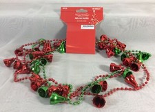 Christmas Bells Necklace Red  Green 32  Set Of 3pcs Adult Child - New