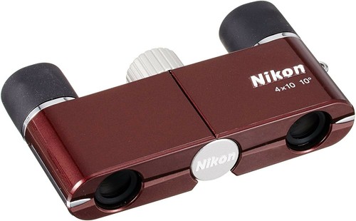 Nikon Binoculars Yu 4X10D CF Doha Prism Type 4x 10 Caliber Wine Red From japan