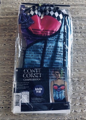 New Adult Ladies Sexy Mad Hatter Corset Size S/M - Picture 2 of 2