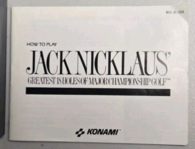 Jack Nicklaus Golf W/ Manual (NES, 1989) Excellent Collector Condition