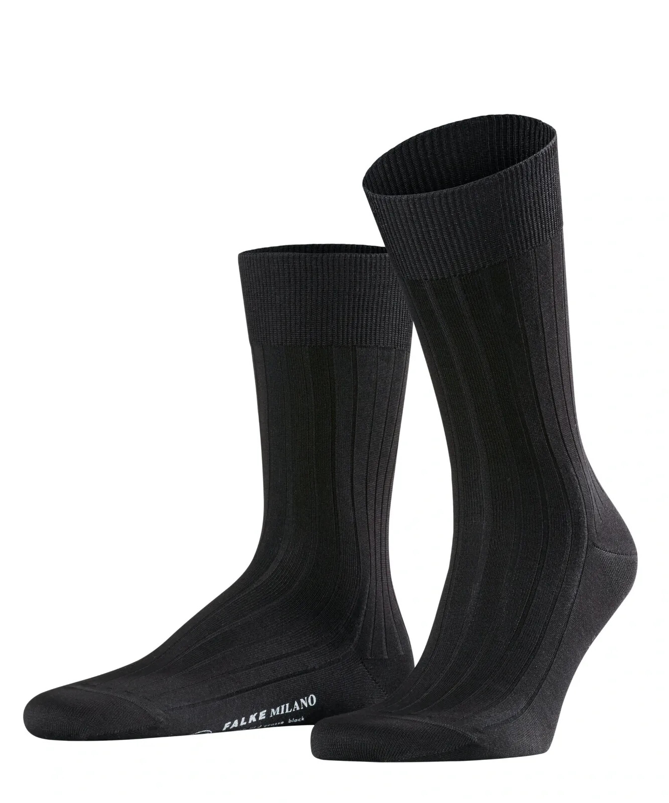 SAOLA Calze uomo Falke Milano con suola attivata termicamente 10 11 UK NUOVE CON ETICHETTE PREZZO AL PUBBLICO £ 25 90 nere