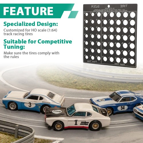 For AMG HO Slot Car Tire Measure Tool Kit .300"- .500" Full Size Tire Gauge Tool - Picture 3 of 14