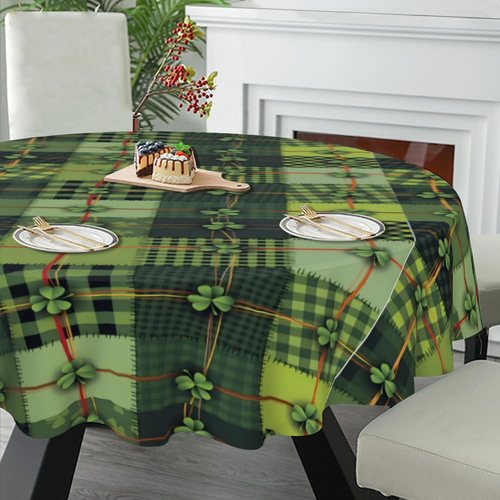St. Patrick Day round Table Cloth 60 Inch, Waterproof Stain Wrinkle Resistant Wa - Picture 4 of 12