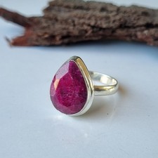 Natural Ruby Gemstone Ring 925 Sterling Silver Statement Handmade Ring PG8772