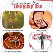 Catholic Rosary Necklace Large Italian Prayer Beads Gift