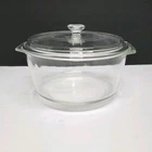 VTG PYREX 344 3 QT Clear Glass Round Casserole Dish with Lid Oven-Safe USA